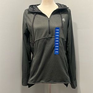 New without tags Adidas Womens Large Grey 1/4 half zip pullover